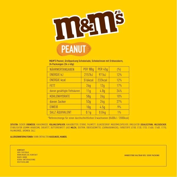 M&M's Peanut Chocolate 24 x 45g