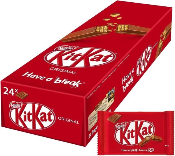 KitKat Nestle 4 Finger Milk Chocolate Wafer Bar 36.5 (24 Bars)