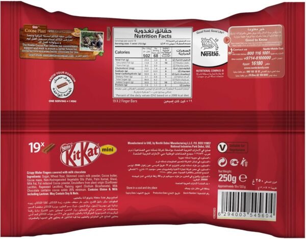 Nestle KitKat 2 Finger Mini Milk Chocolate Wafer 250g